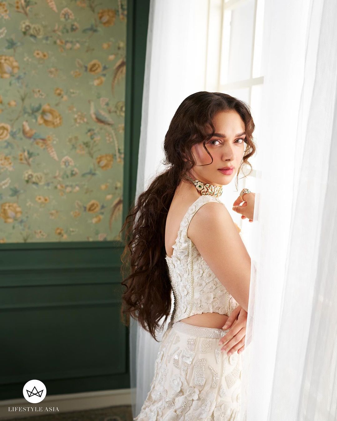 South Indian Actress Aditi Rao Hydari In White Lehenga Choli